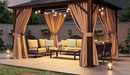 Representative photograph of a gazebo lounge